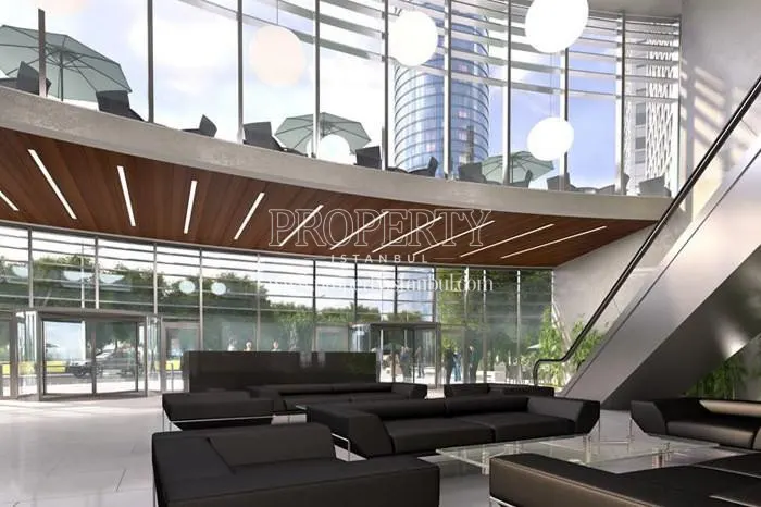 The lobby of the Kristal Residence tower