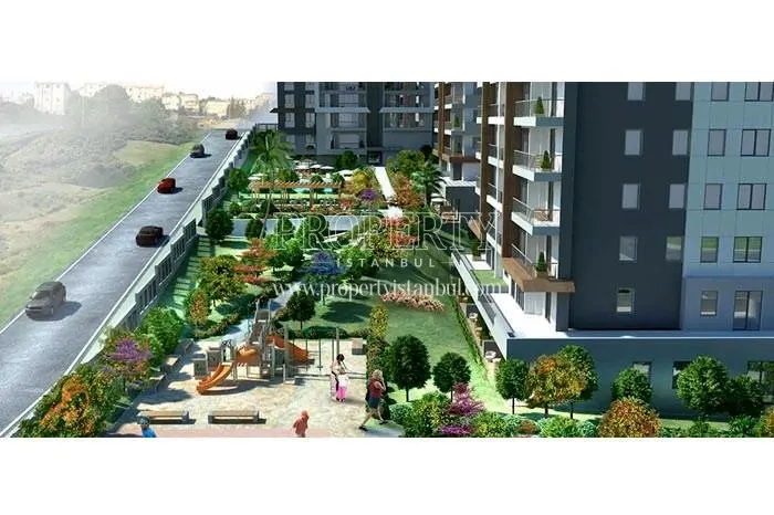 Verdant garden in the La Vie Istanbul compound