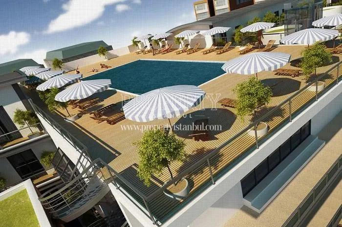 The outdoor swimming pool in Larus Palas
