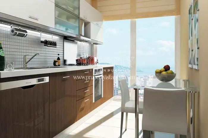 The kitchen with a land view in Lekule homes