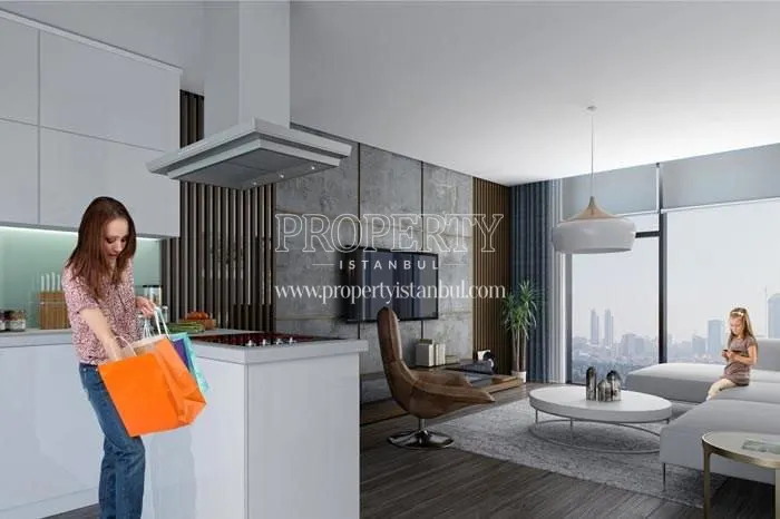 An open kitchen in Levent Life Residence 2