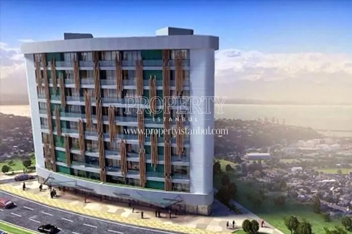 Liman Park building view with the sea view