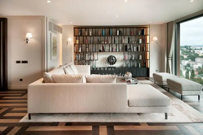 The corner sofa in the living room in L'ist Istinye Suites