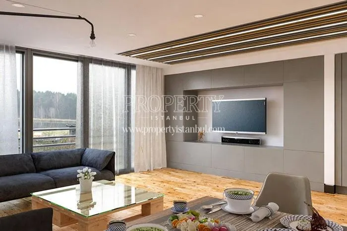 A living room in Livera Suites Kemerburgaz 2. Etap