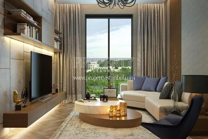 Small living room with a forest view in Luxera Meydan