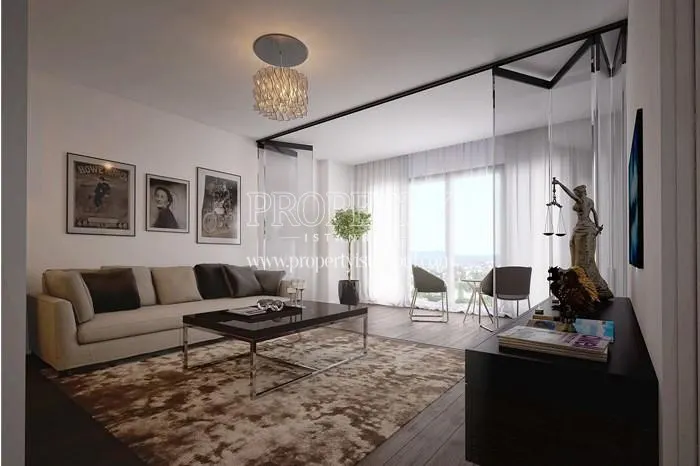 The living room with a closed balcony in Luxera Yenibosna