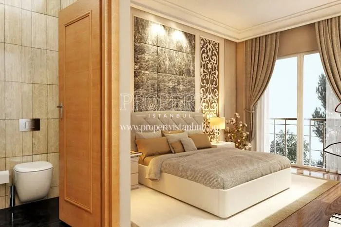 Master bedroom with a bathroom in the MCG Panorama Muratcesme project