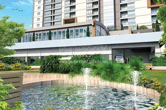 The small waterfall in the MNG Blue Boutique garden