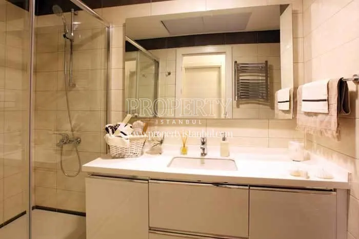 One of the bathrooms in MNG Blue Boutique apartments