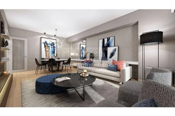 The living room of the sample apartment in Makyol Santral