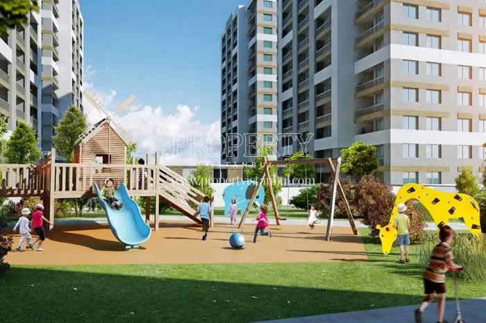 The children playing in the kids' playground in Makyol Yasam Beylikduzu
