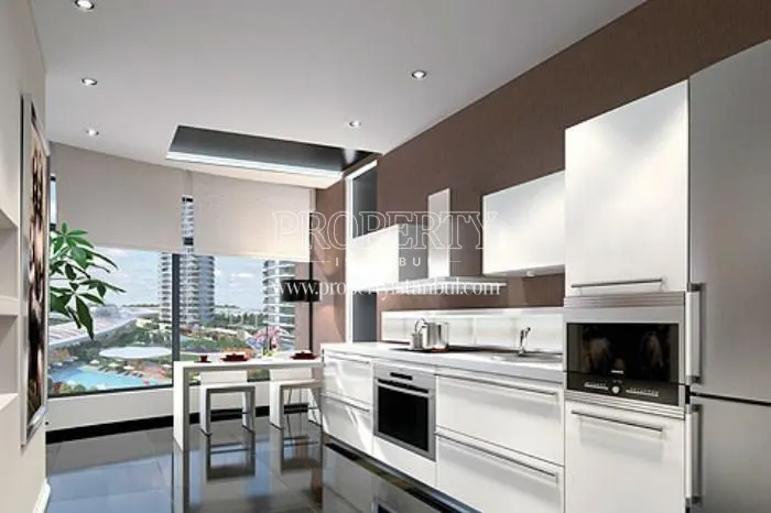 Spacious white kitchen in Mall of Istanbul