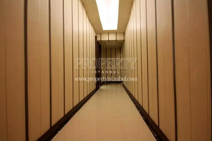 The interior corridors of the Mavera Konutlari building