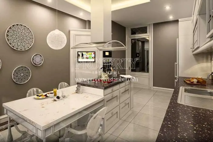The white kitchen in Mavera Saraylari
