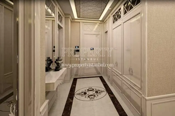 Interior of a white apartment in Mavera Saraylari