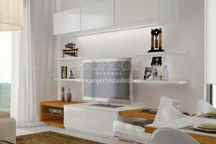 The white living room in Mega 103 Hane