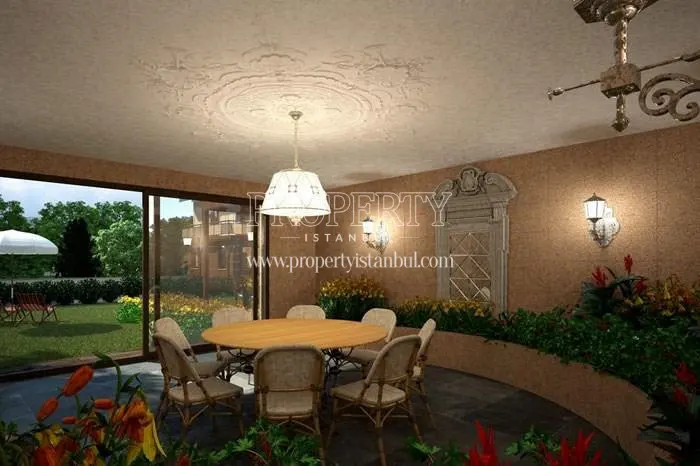 Winter garden in one of the villas in the Merkez Zekeriyakoy compound
