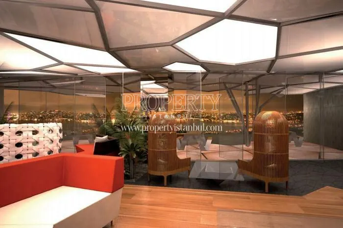 The cafe on the top floor of Mermerler Plaza