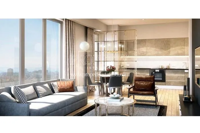 The spacious living room in the Mesa Koz project