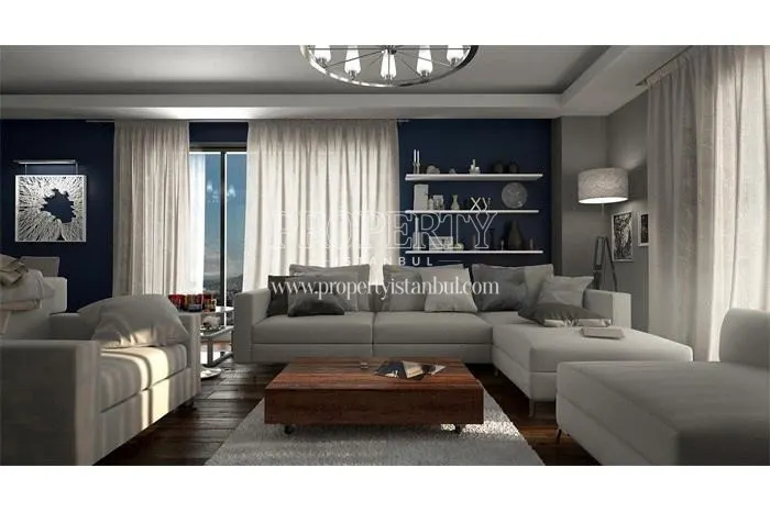 White corner sofa in one of the apartments in Metro Hayat