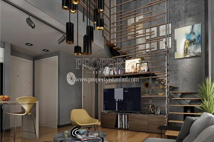 The inside of the duplex apartment in Mevsim Istanbul