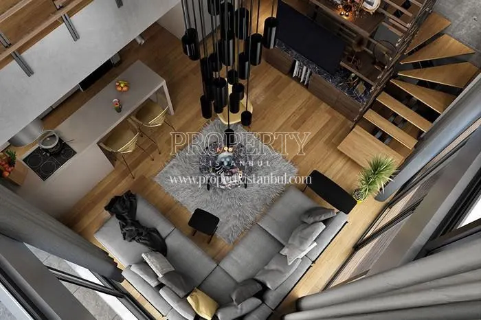 The panoramic view of the duplex unit in Mevsim Istanbul