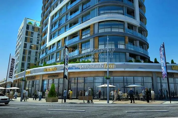 Shopping center under the residential buildings in Meydan Halkali