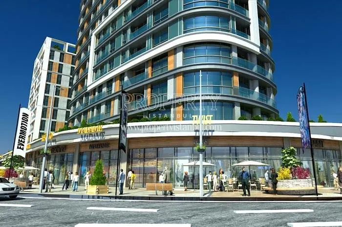 Shopping center under the residential buildings in Meydan Halkali
