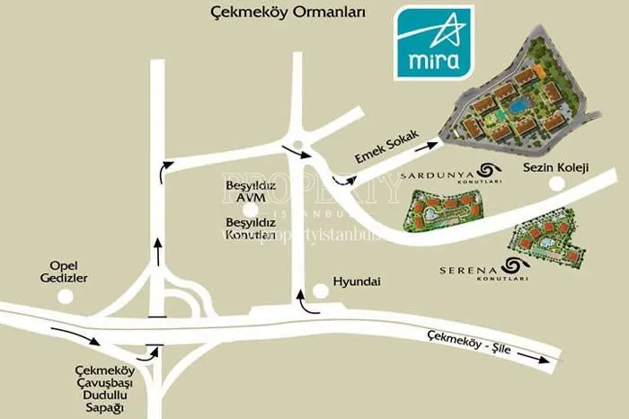 The location of Mira Cekmekoy