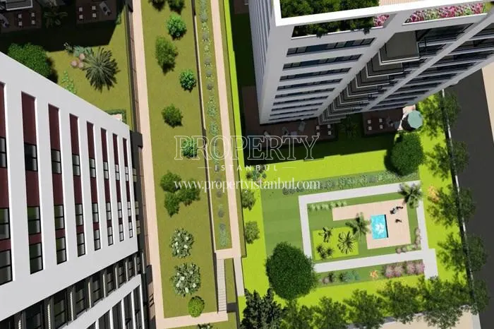 The garden of the Modoglu Park Pendik compound
