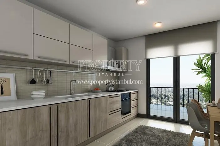 The spacious kitchen in Modoglu Park Pendik