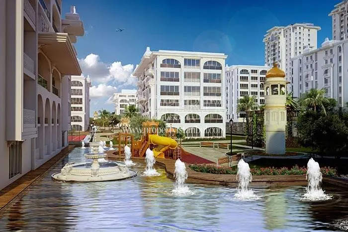 Artificial lake waterfall in Mostar Life Grand Houses