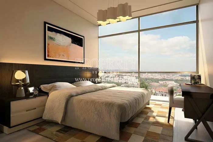 The master bedroom with the city view in NG Residence