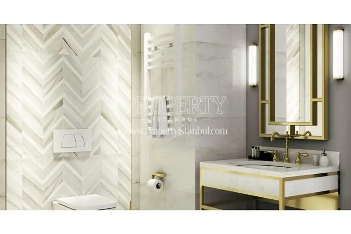 White and golden bathroom in Nef Sancaktepe 19