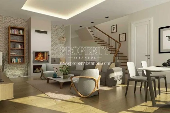 The living room of the duplex unit in Nest Dragos