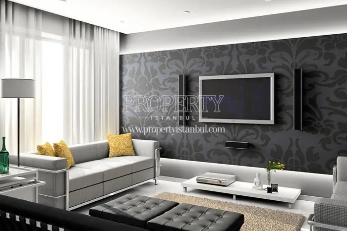 Grey and black decorated living room in New Loca Istanbul