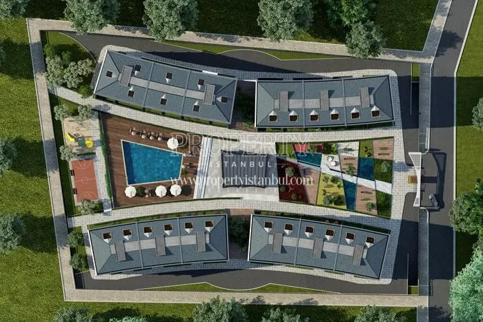 The panoramic view of the New Nisantepe Cekmekoy compound