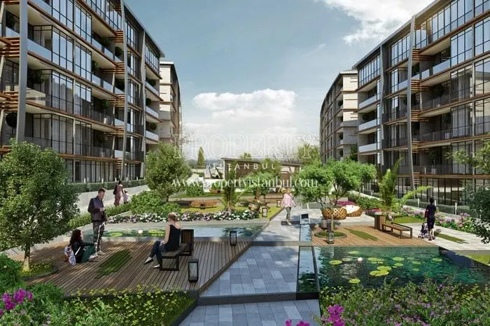 The landscape areas of the New Nisantepe Cekmekoy compound