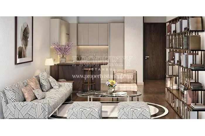 Small open kitchen with the living room in Nidapark Bomonti