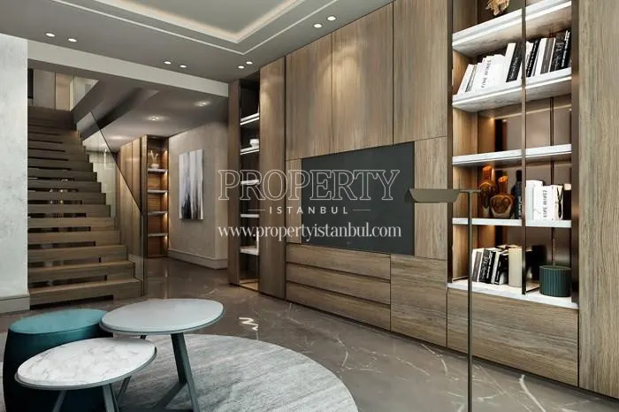 The living room of the duplex apartment in Nidapark Istinye