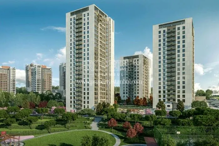 Verdant garden of the Nidapark Kayasehir compound