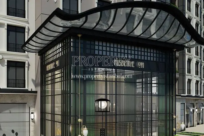 The entrance of the Nisbetiye On building