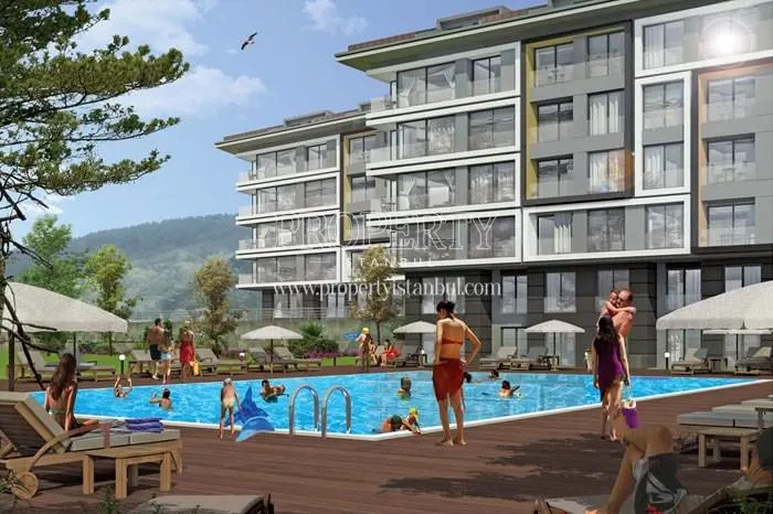 The residents enjoying the North Istanbul compound's swimming pool