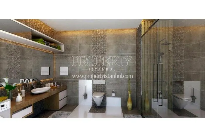 One of the bathrooms in Nova Suites Kagithane