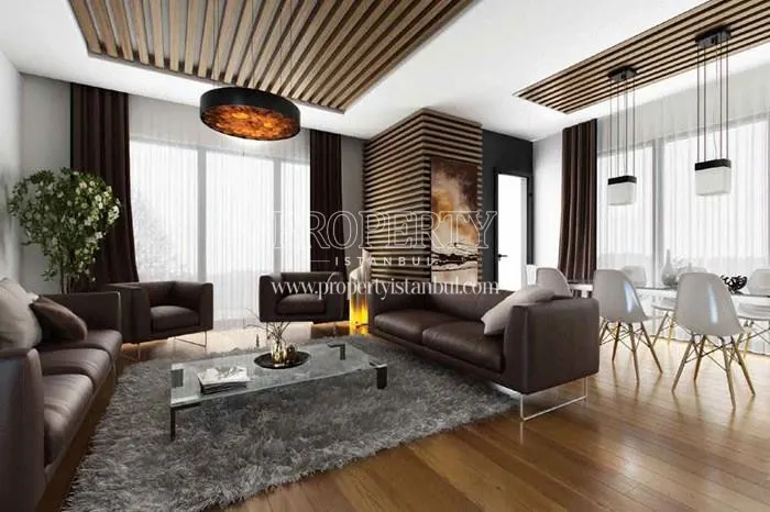 Leather lounge suite in the living room in Nur Konaklari