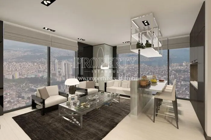 The living room in Nurol Tower