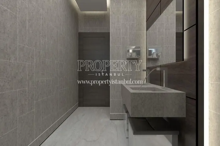 The bathroom in Nurol Tower