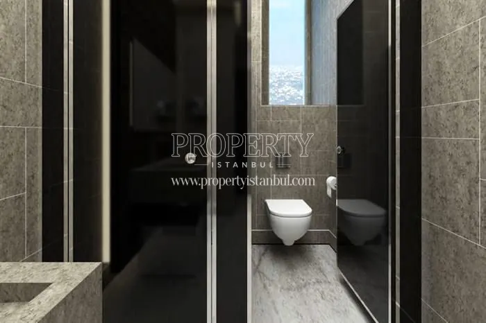 The bathroom in Nurol Tower