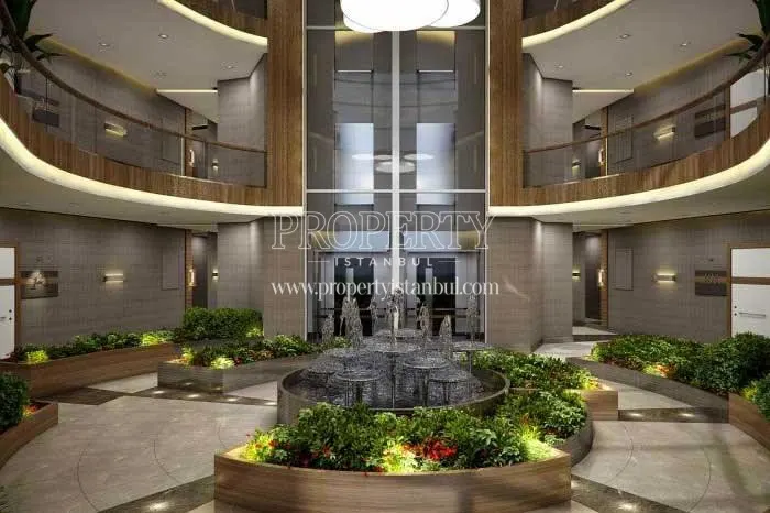 Beautiful flowering lobby of the Nuvo Dragos buildings