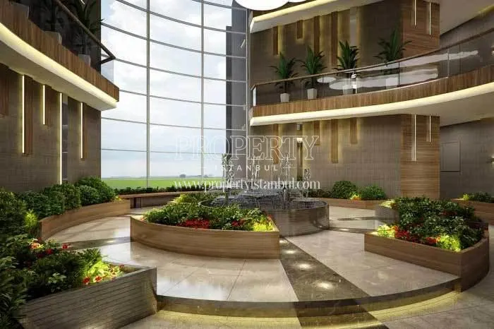 Beautiful flowering lobby of Nuvo Dragos